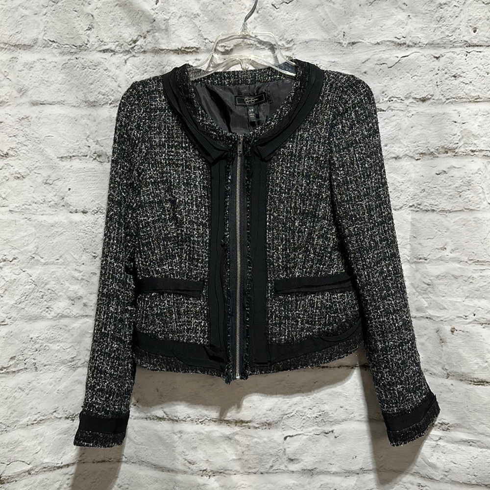Jessica Simpson Tweed metallic lady jacket sweater NWT size 5/6 juniors